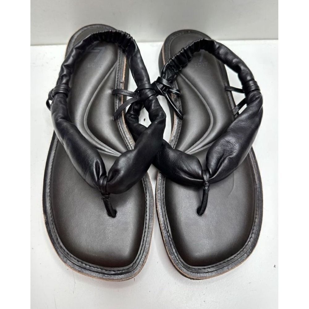 Naturalizer 27 Edit Sandals Size 8 Black Leather‎ Slingback Slip On Open Toe - Picture 4 of 8